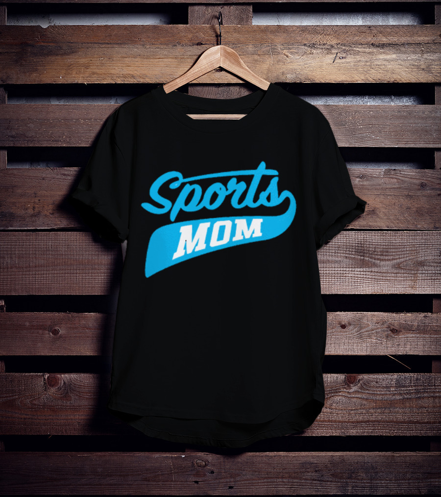 Sports Mom Blue Script Style T-Shirt