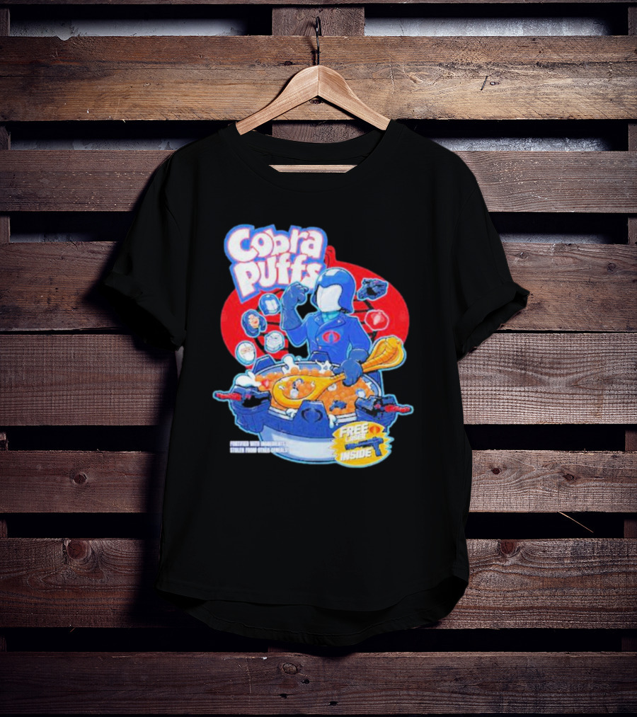 Cobra Puffs Free Laser Inside Funko Pop Style Cereal Commander Cartoon Scene T-Shirt