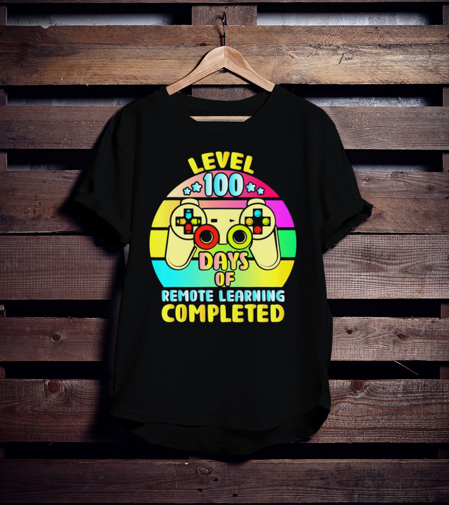 Level 100 Days Of Remote Learning Completed Vintage Controller T-Shirt