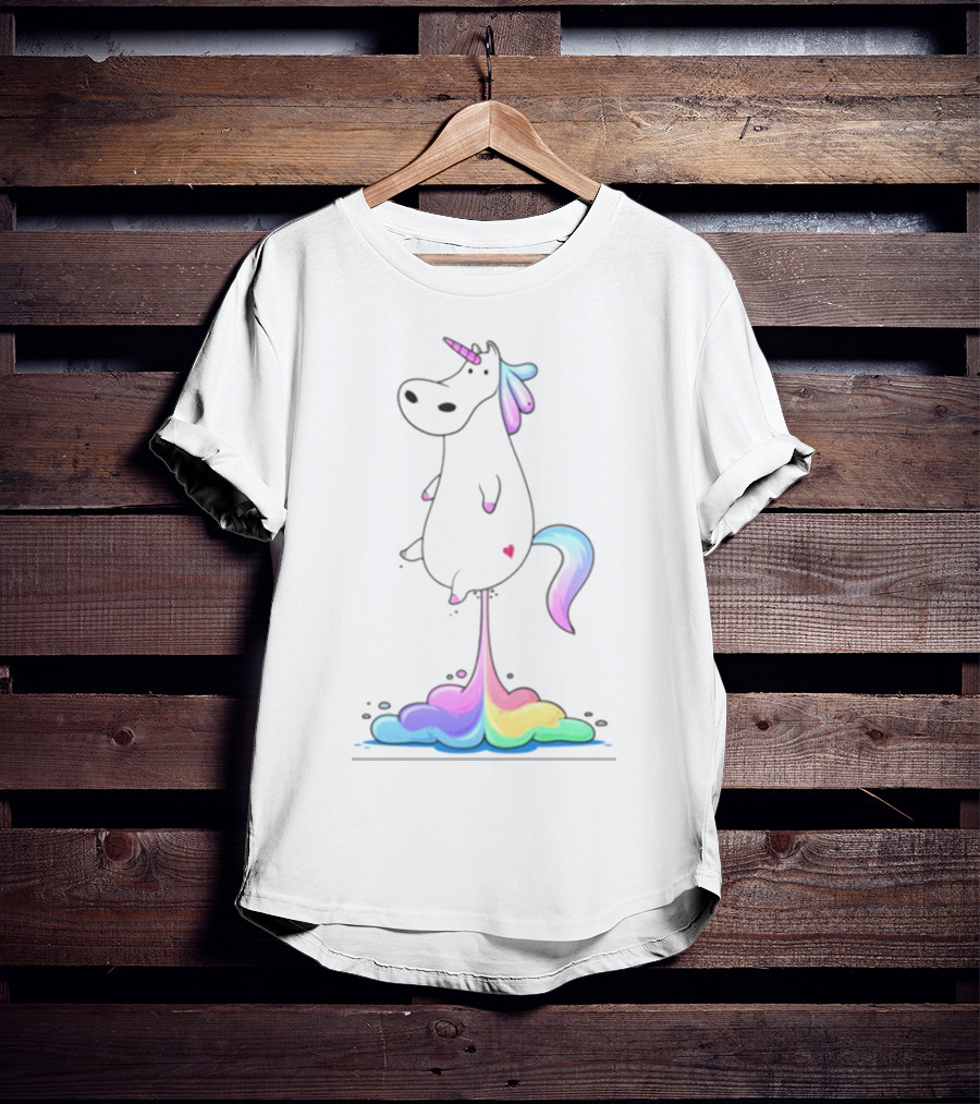 Unicorn Fart Rainbow Clouds Magic T-Shirt