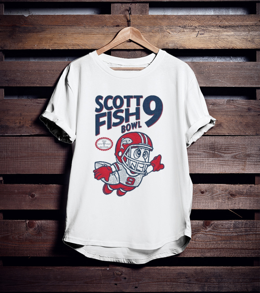 Scott Fish Bowl 9 Football Player Mascot T-Shirt