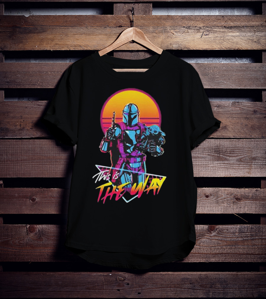 This Is The Way Star Wars The Mandalorian Vintage Retro Sunset T-Shirt