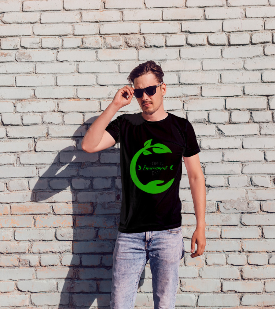 World Environment Day Green Leaf Circle Earth Protection T-Shirt