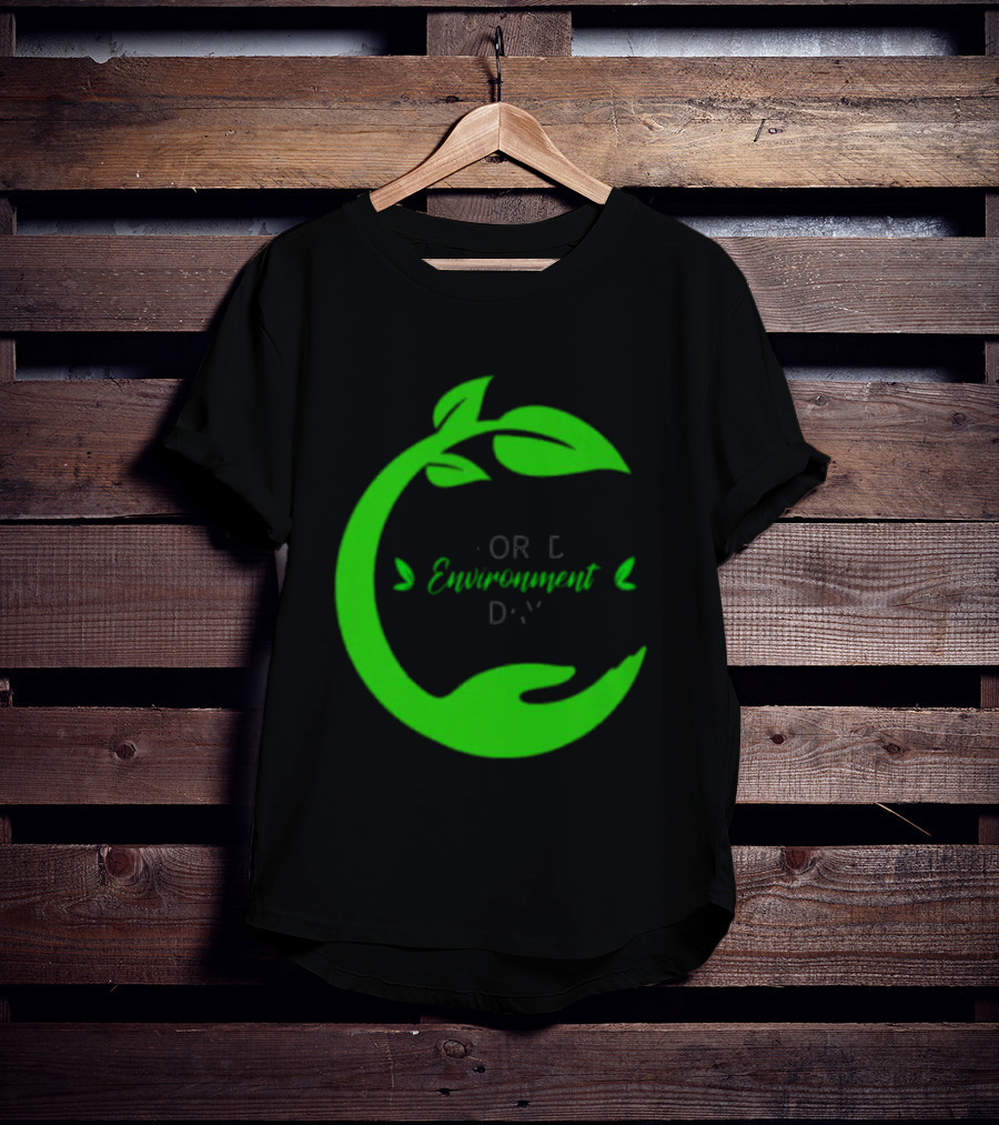 World Environment Day Green Leaf Circle Earth Protection T-Shirt