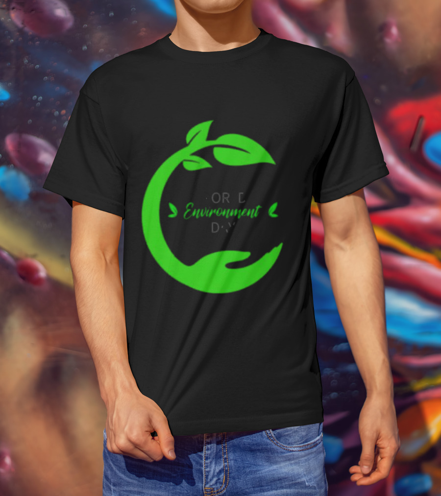 World Environment Day Green Leaf Circle Earth Protection T-Shirt