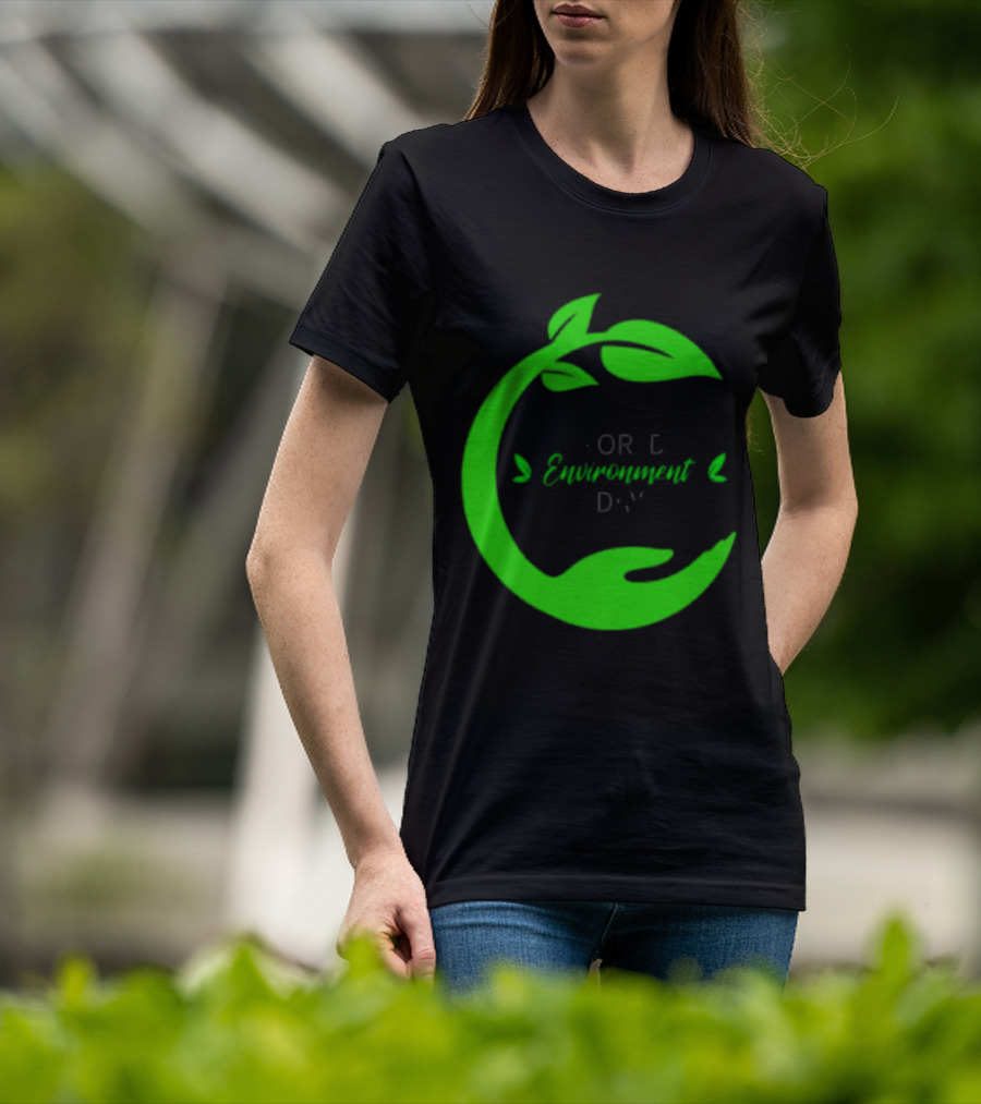 World Environment Day Green Leaf Circle Earth Protection T-Shirt