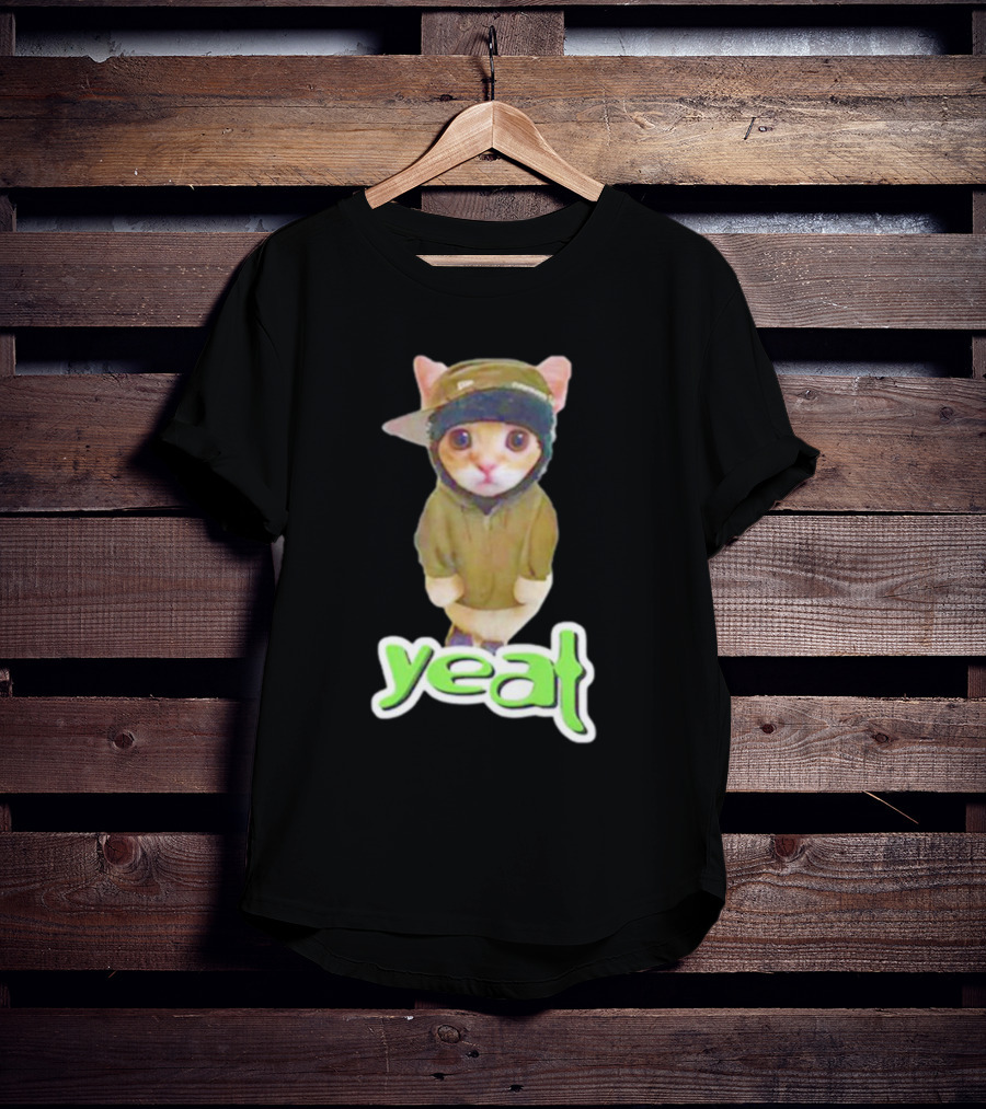 Yeat Cat Funny Hoodie And Cap Cat Image T-Shirt