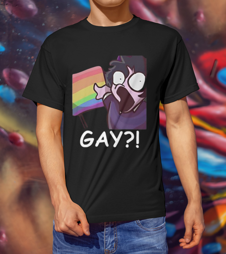 Jellybean Gay? Rainbow Flag Shocked Reaction T-Shirt
