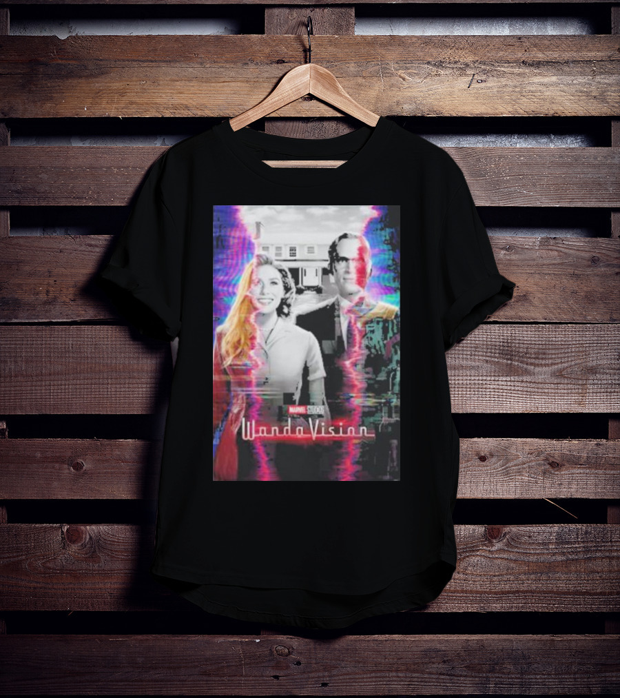 Marvel Studios WandaVision Colorful Glitch Effect Retro TV T-Shirt