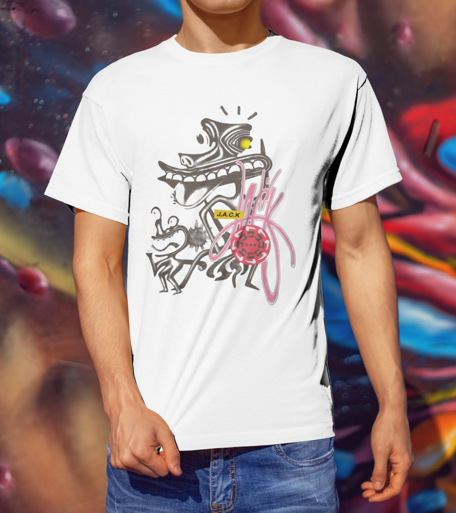 J.A.C.K. Artifacts Travis Scott Merch With Neon Cartoon T-Shirt