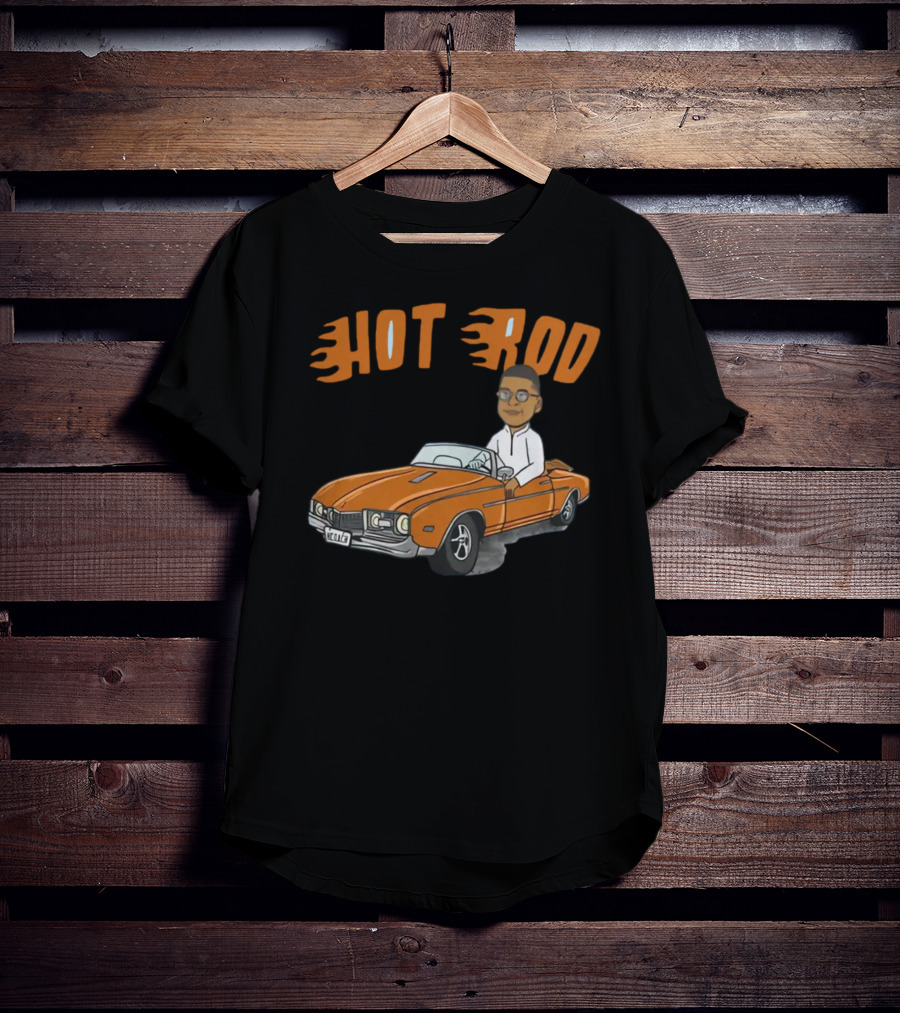 Hot Rod Flame Letters Cartoon Car T-Shirt