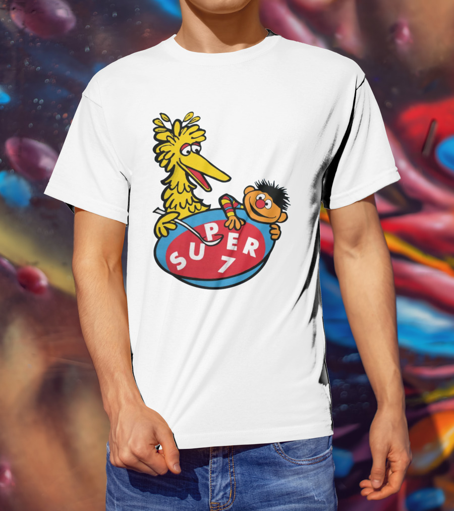 Big Bird And Ernie Super 7 Alphabet Soup T-Shirt
