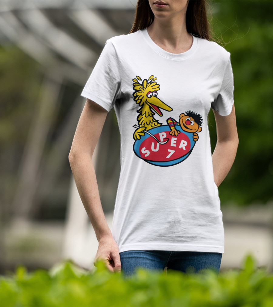 Big Bird And Ernie Super 7 Alphabet Soup T-Shirt