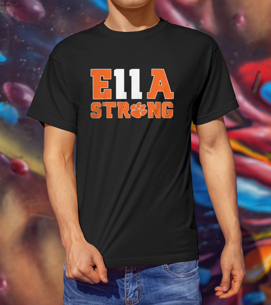 Clemson Tigers Ella Strong 11 Clemson University Football Paw T-Shirt