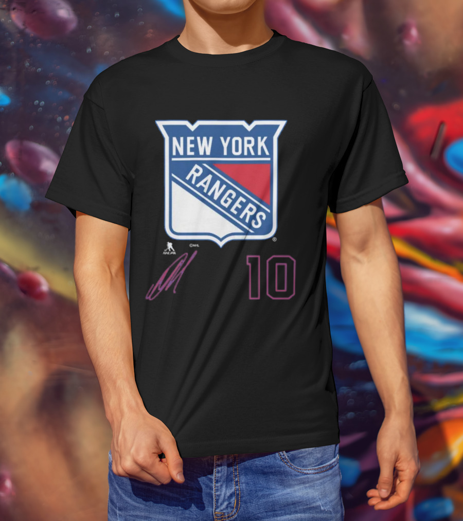 New York Rangers Artemi Panarin Number 10 NHLPA Logo Royal T-Shirt