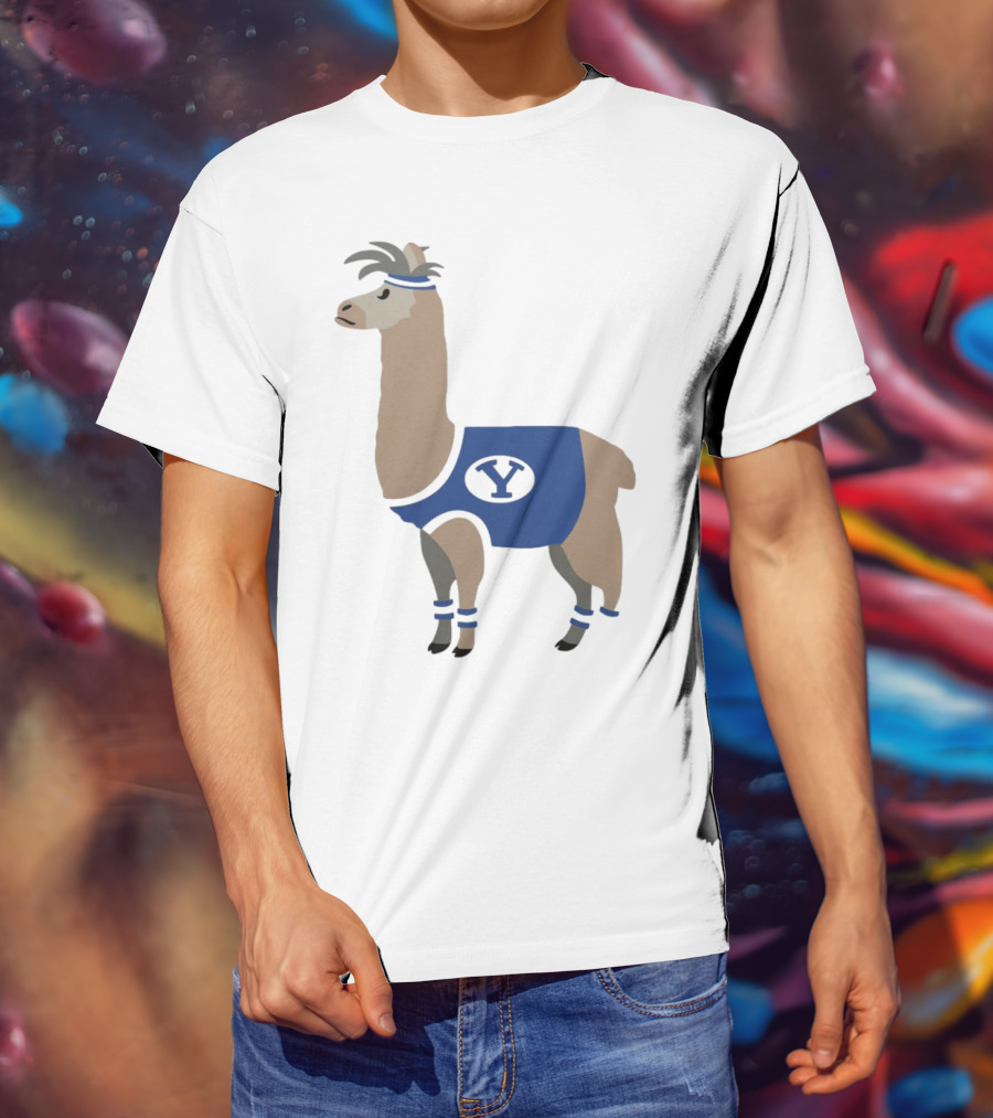 Oval Y Llama BYU Brigham Supply Company Sports T-Shirt