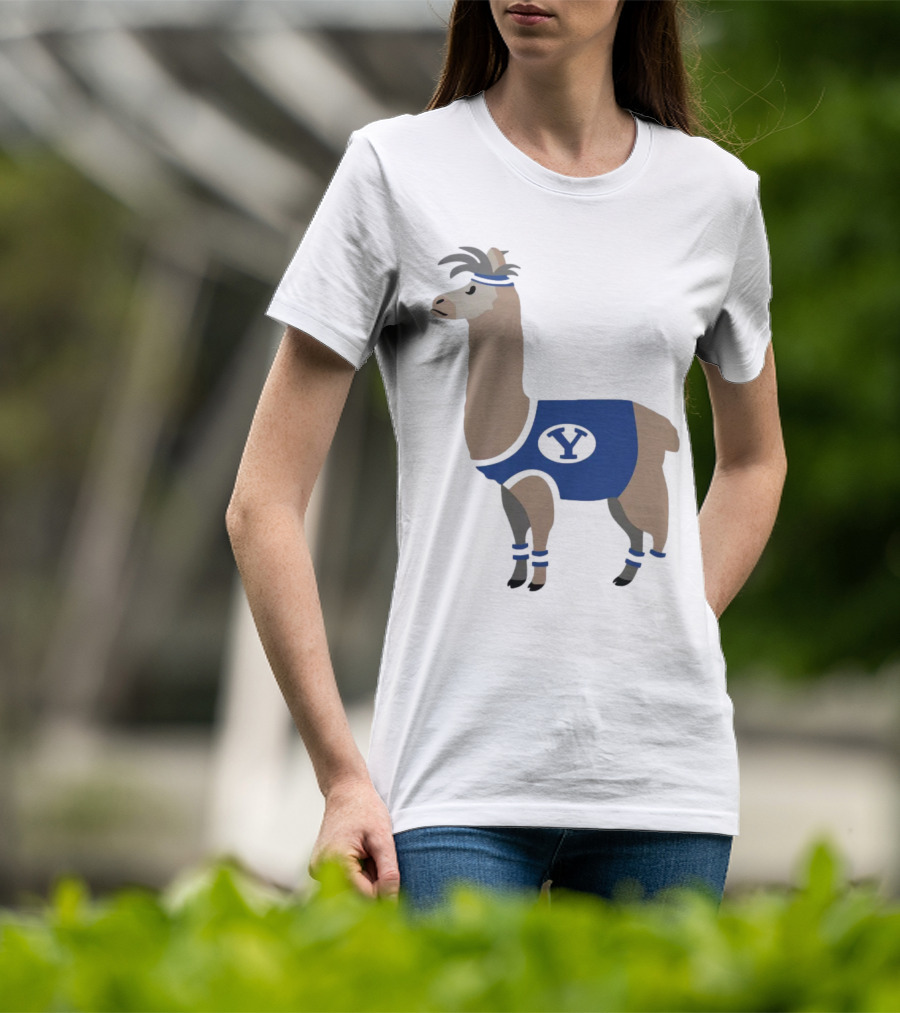 Oval Y Llama BYU Brigham Supply Company Sports T-Shirt