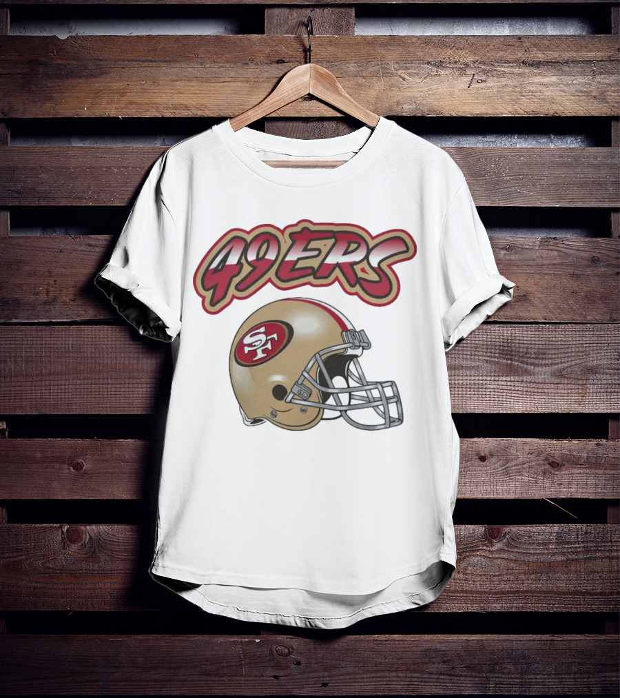 49ers SF Gold Helmet Red Outline Toddler Grey Huddle Up T-Shirt