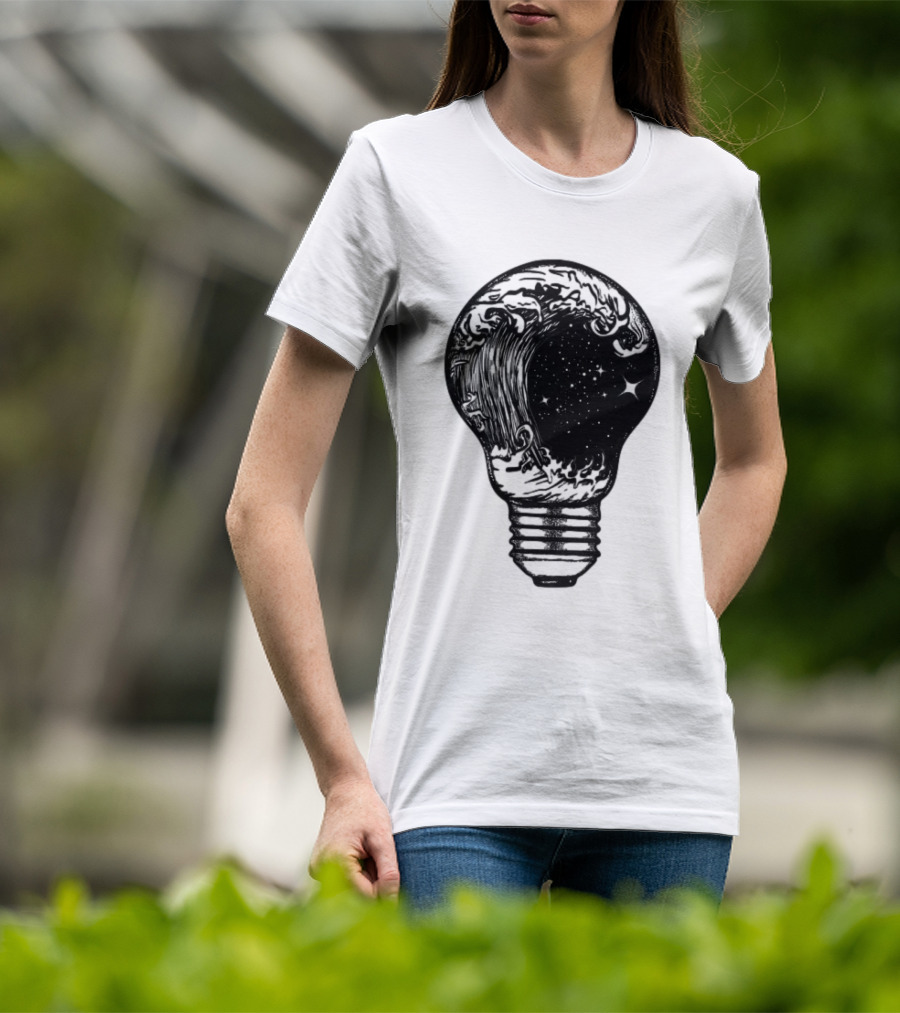 Perfect Storm Within Light Bulb With Cosmic Tattoo T-Shirt