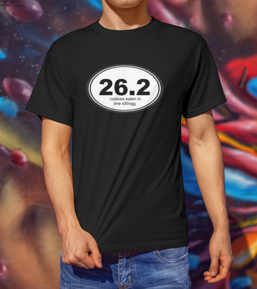 26.2 Cookies Eaten In One Sittingg Oval Marathon Humor T-Shirt