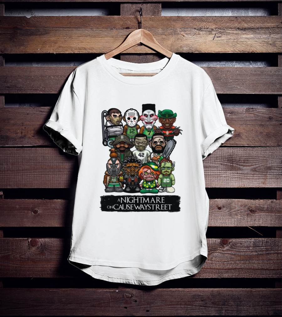 A Nightmare On Causeway Street With Horror Characters And Sports Themes T-Shirt