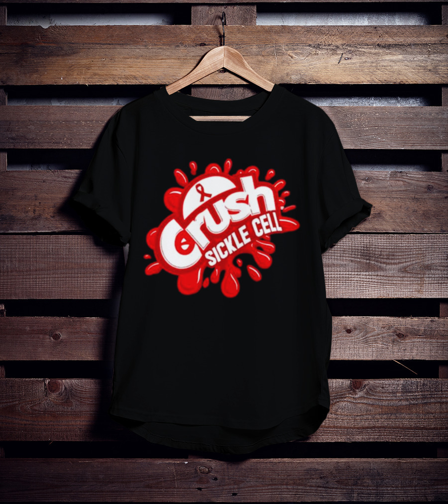 Crush Sickle Cell Awareness Red Ribbon T-Shirt