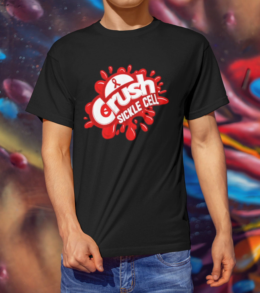 Crush Sickle Cell Awareness Red Ribbon T-Shirt