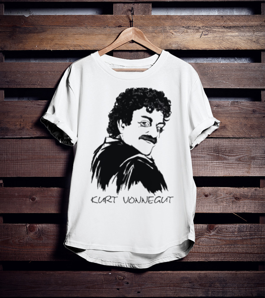 Kurt Vonnegut Black And White Stylized T-Shirt