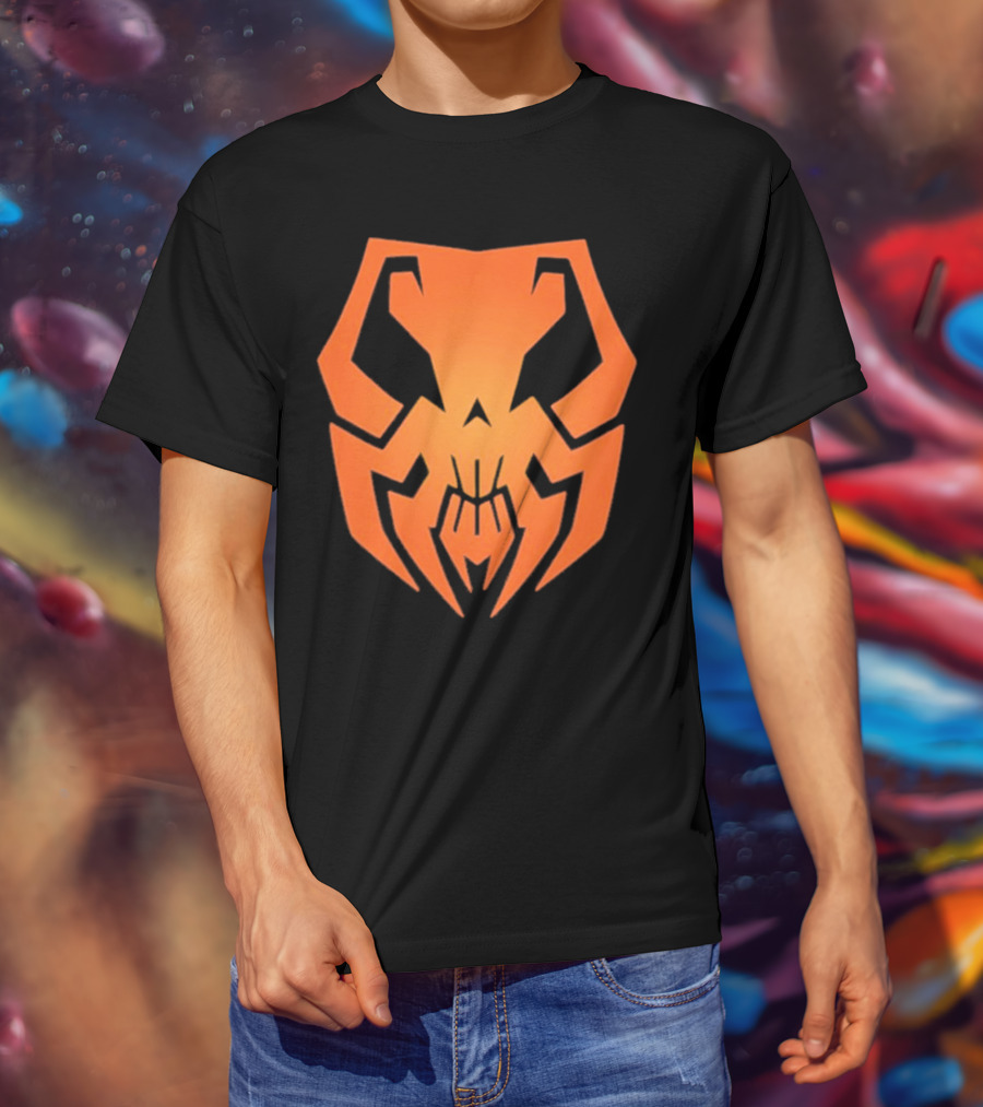 20xx Skull Hexadecimal Orange Robotic Face T-Shirt