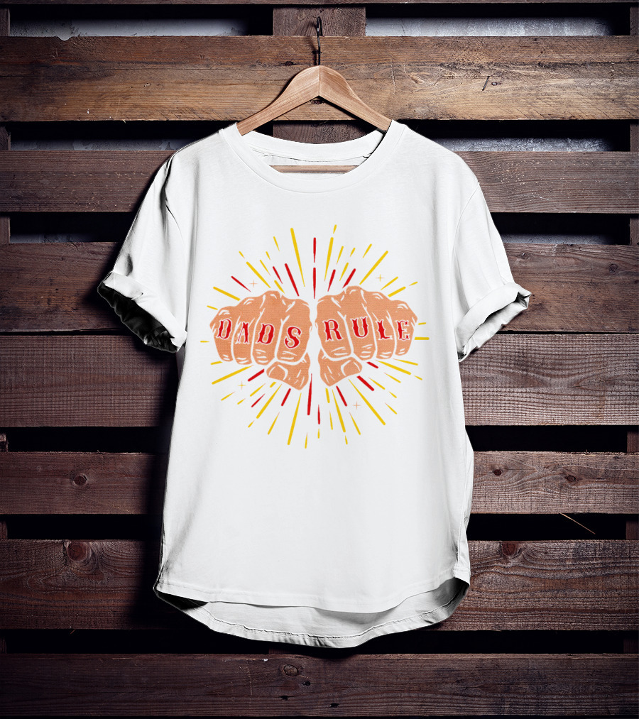 Dads Rule Fist Bump Explosive Burst T-Shirt