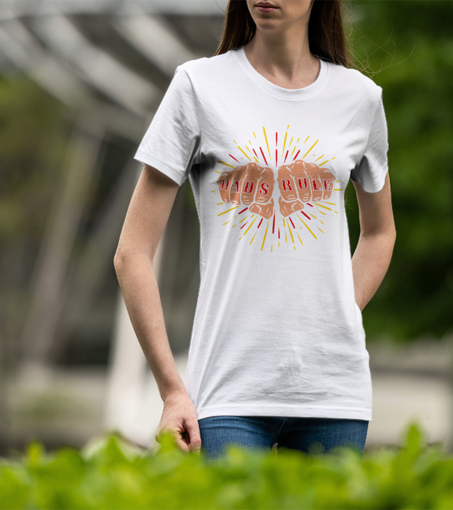 Dads Rule Fist Bump Explosive Burst T-Shirt