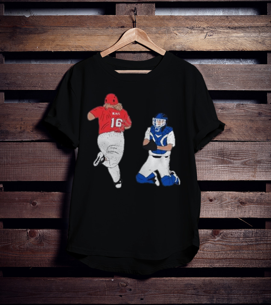 Adeline Sandridge Go Truck 'Em Kay 16 Baseball Action Scene T-Shirt