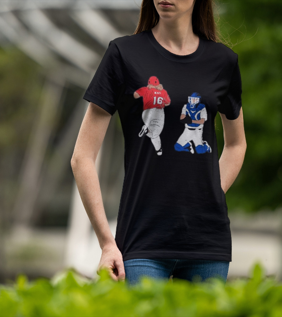 Adeline Sandridge Go Truck 'Em Kay 16 Baseball Action Scene T-Shirt