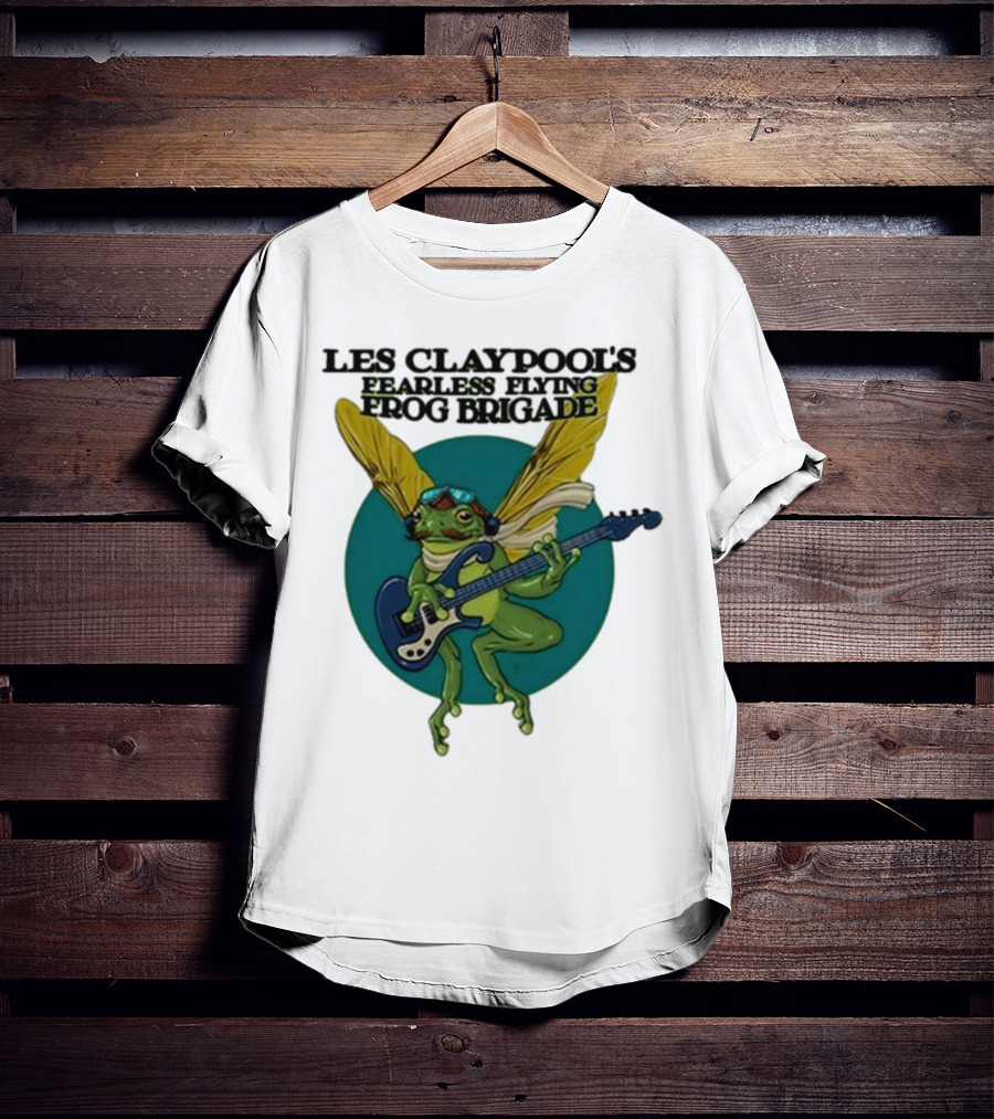 Les Claypool’s Fearless Flying Frog Brigade Flying Frog Playing Guitar T-Shirt