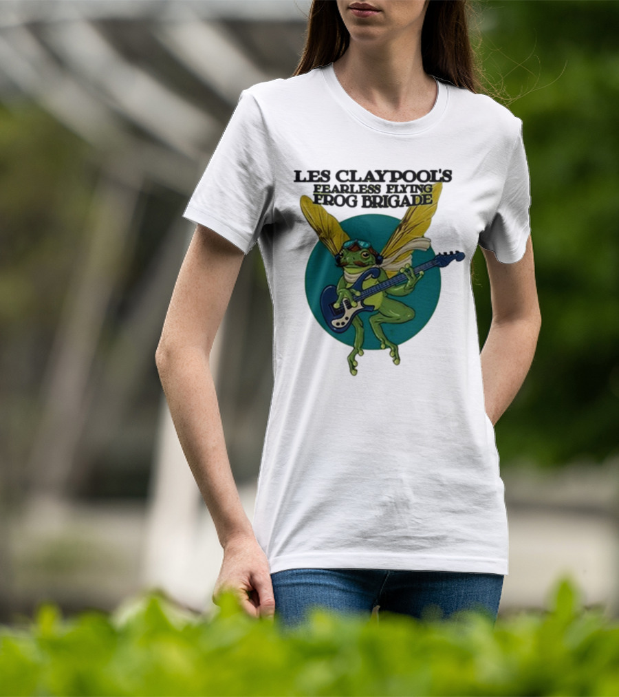 Les Claypool’s Fearless Flying Frog Brigade Flying Frog Playing Guitar T-Shirt