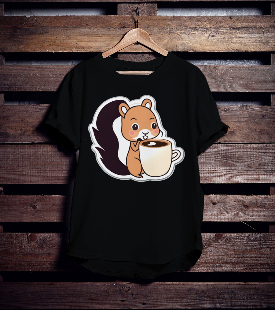 Happy Squirrel Coffee Hug T-Shirt