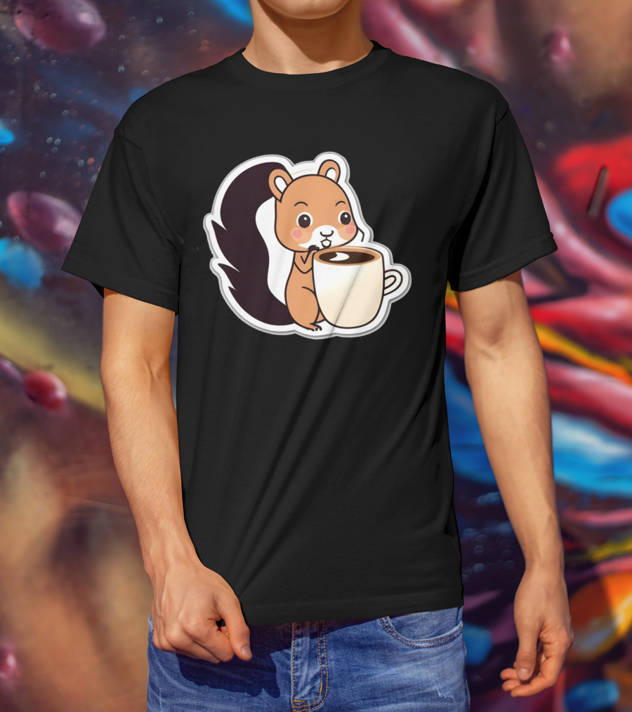 Happy Squirrel Coffee Hug T-Shirt