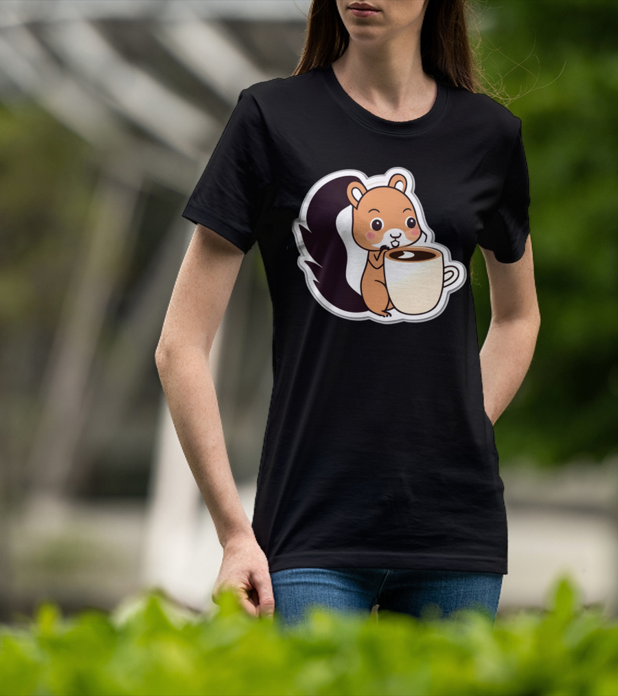 Happy Squirrel Coffee Hug T-Shirt
