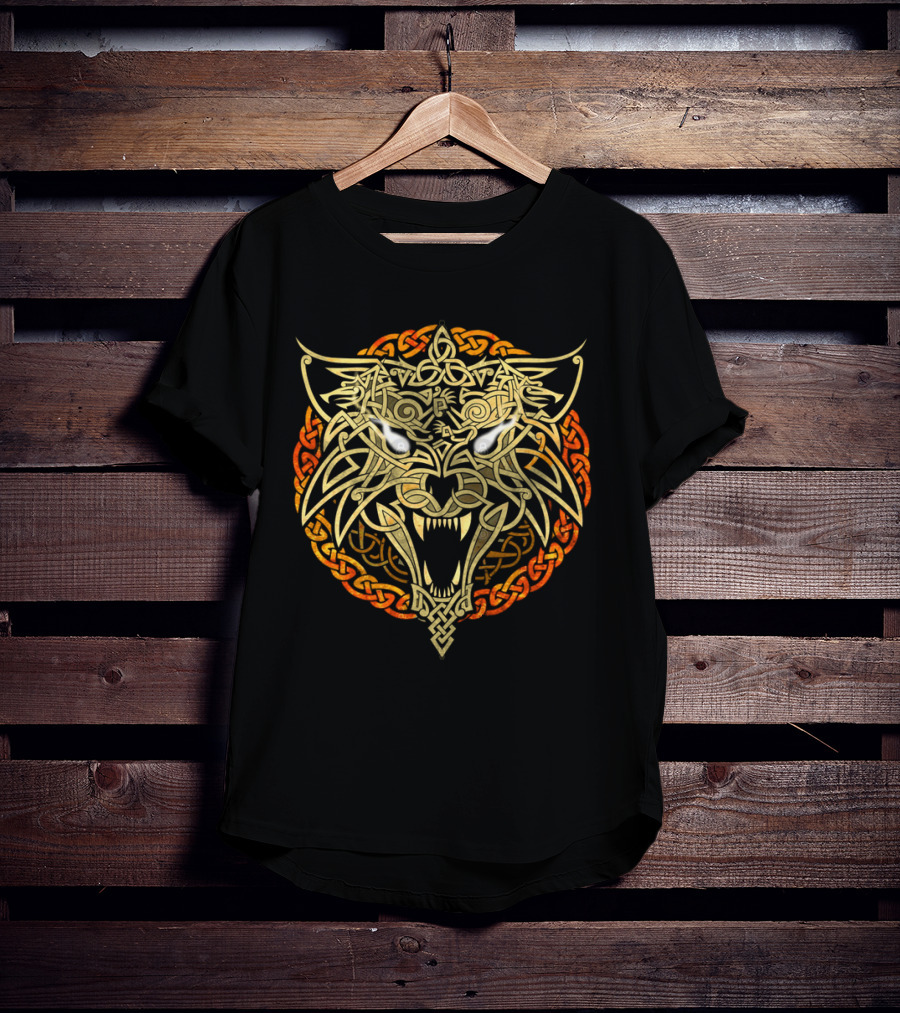 Wolf Fenrir Celtic Knotwork Intricate Symbolism T-Shirt