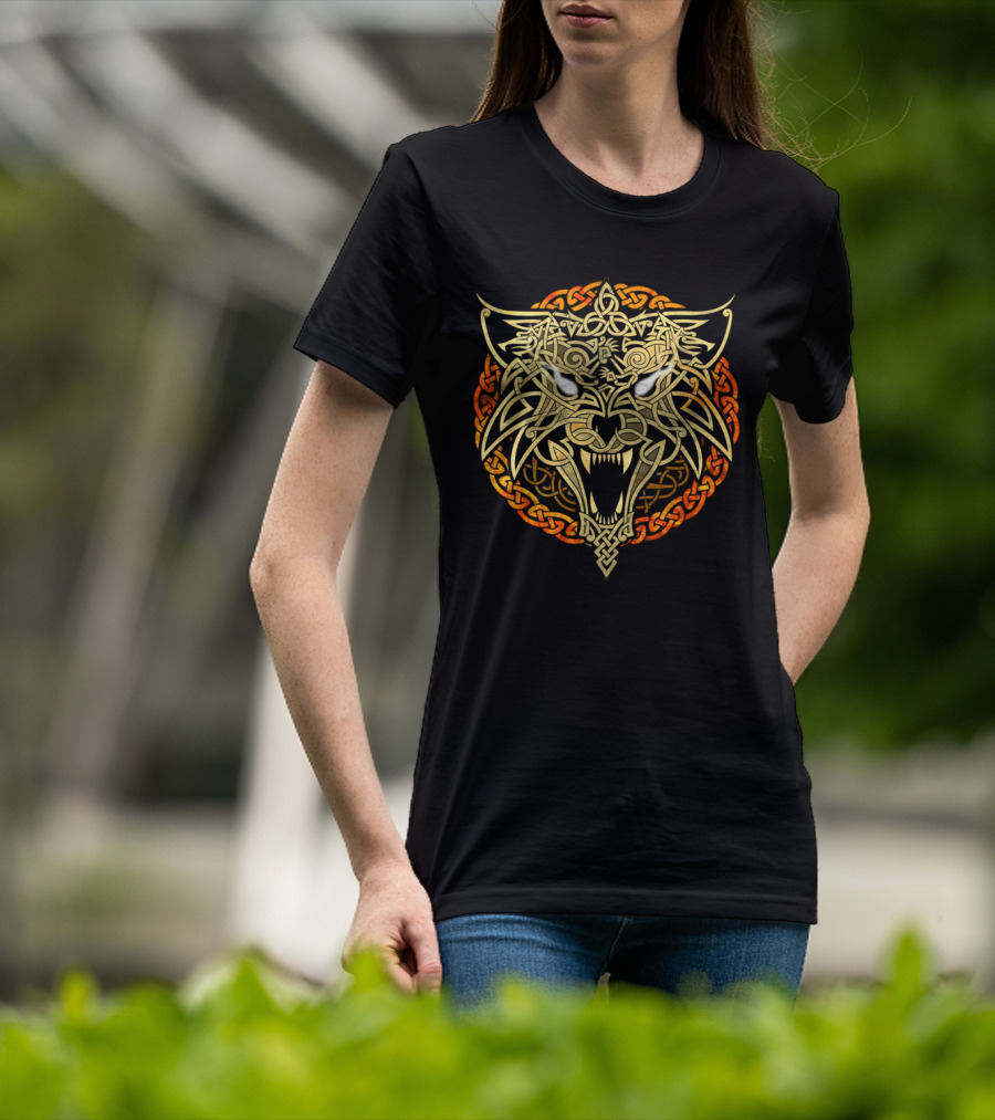 Wolf Fenrir Celtic Knotwork Intricate Symbolism T-Shirt