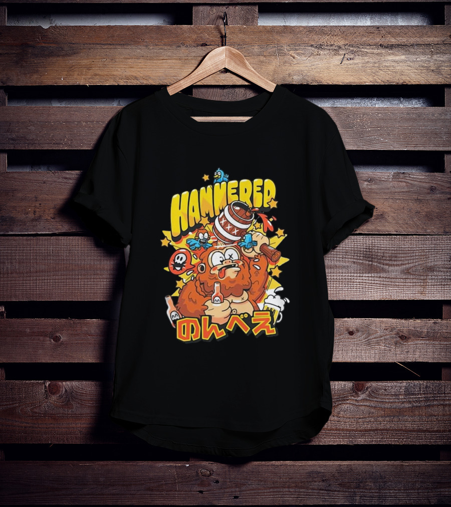 HAMMERED Cold Ones Merch Cartoon Character With Barrel And Birds T-Shirt
