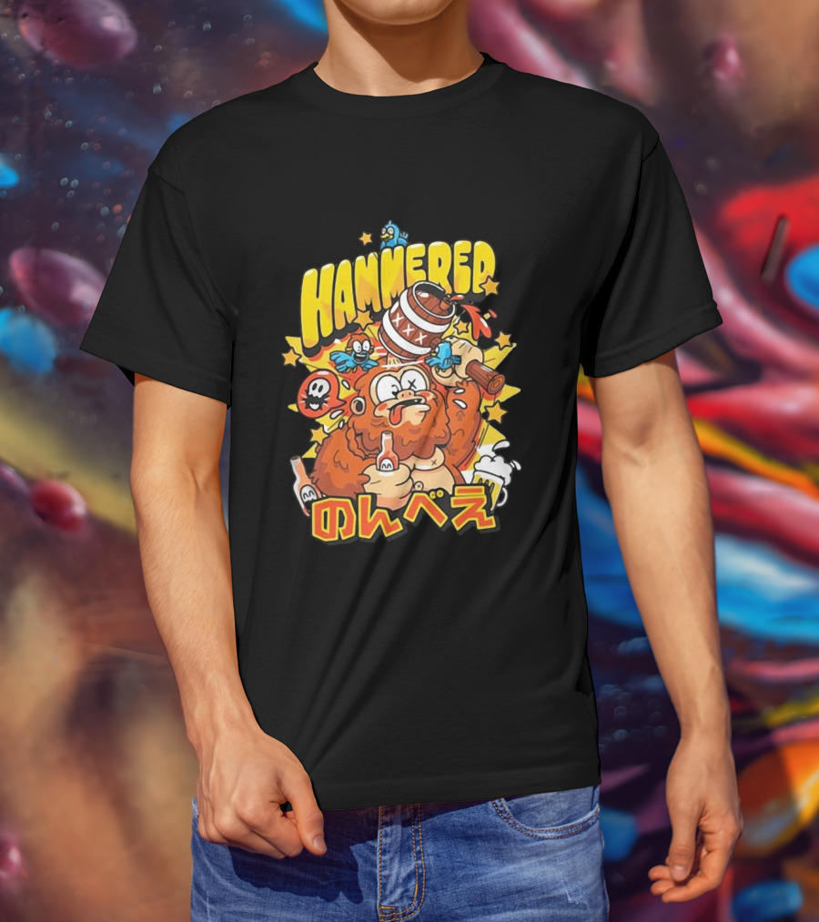 HAMMERED Cold Ones Merch Cartoon Character With Barrel And Birds T-Shirt