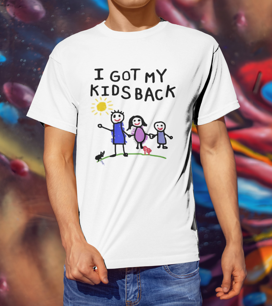 I Got My Kids Back Sun Family Drawing T-Shirt