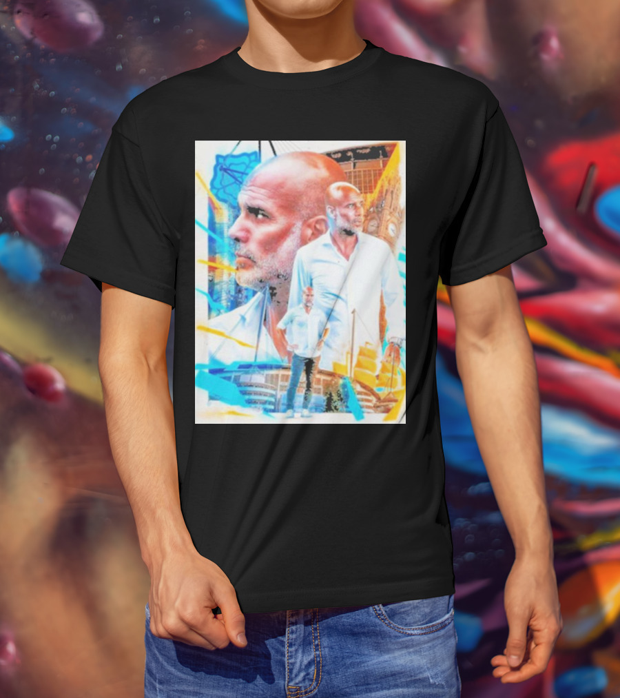 Josep Pep Guardiola New Football Bold Artful Portrait With Vibrant Urban Backdrop T-Shirt