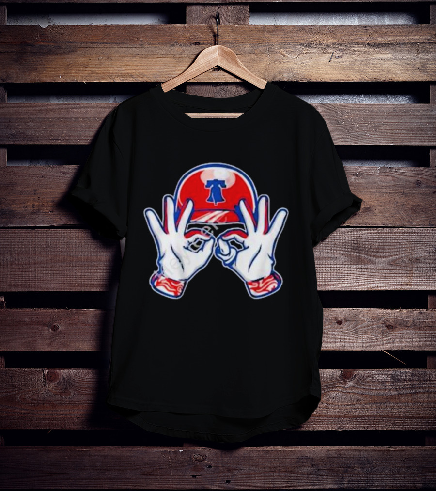 Philadelphia Liberty Bell Baseball Hand Gesture T-Shirt