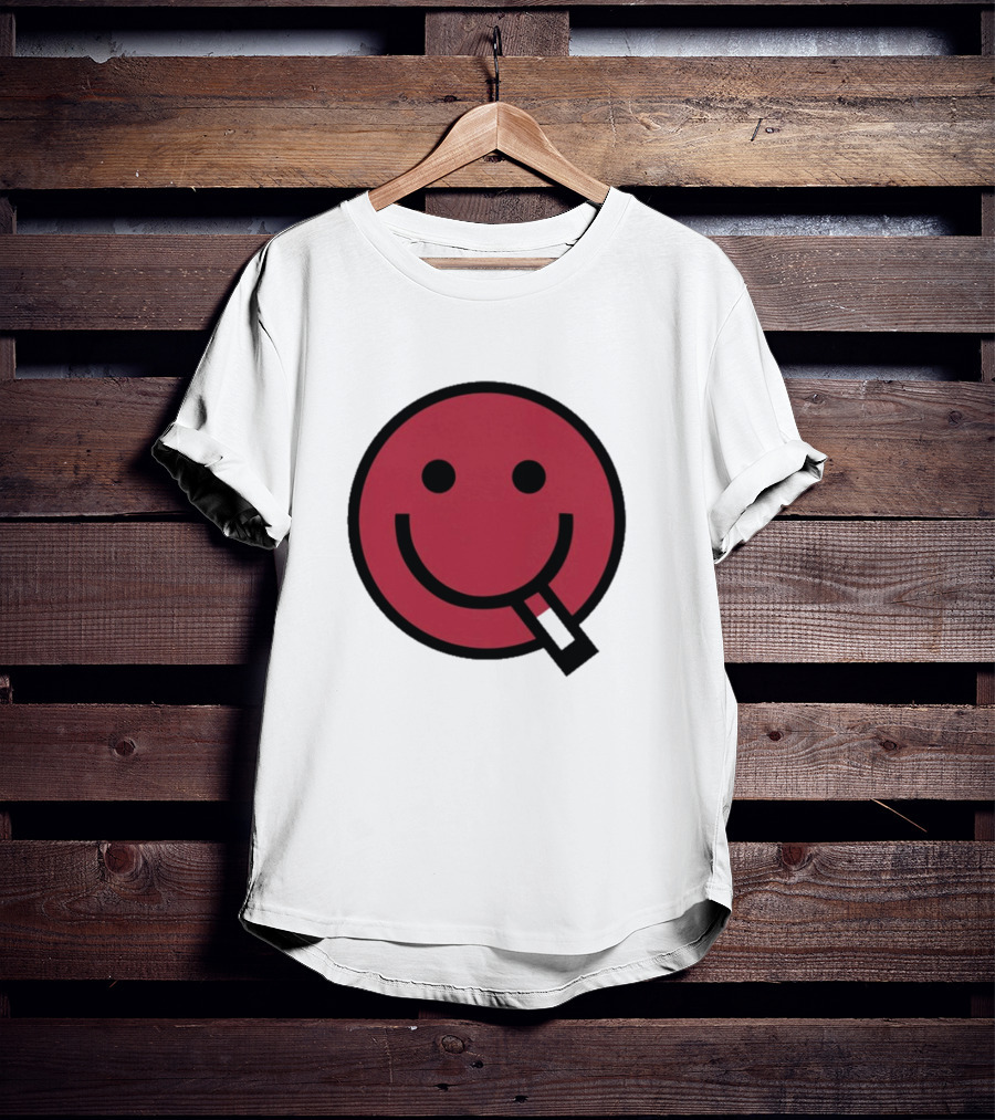 Devolver Digital Cyggy Smiley Face Icon With Cigarette T-Shirt