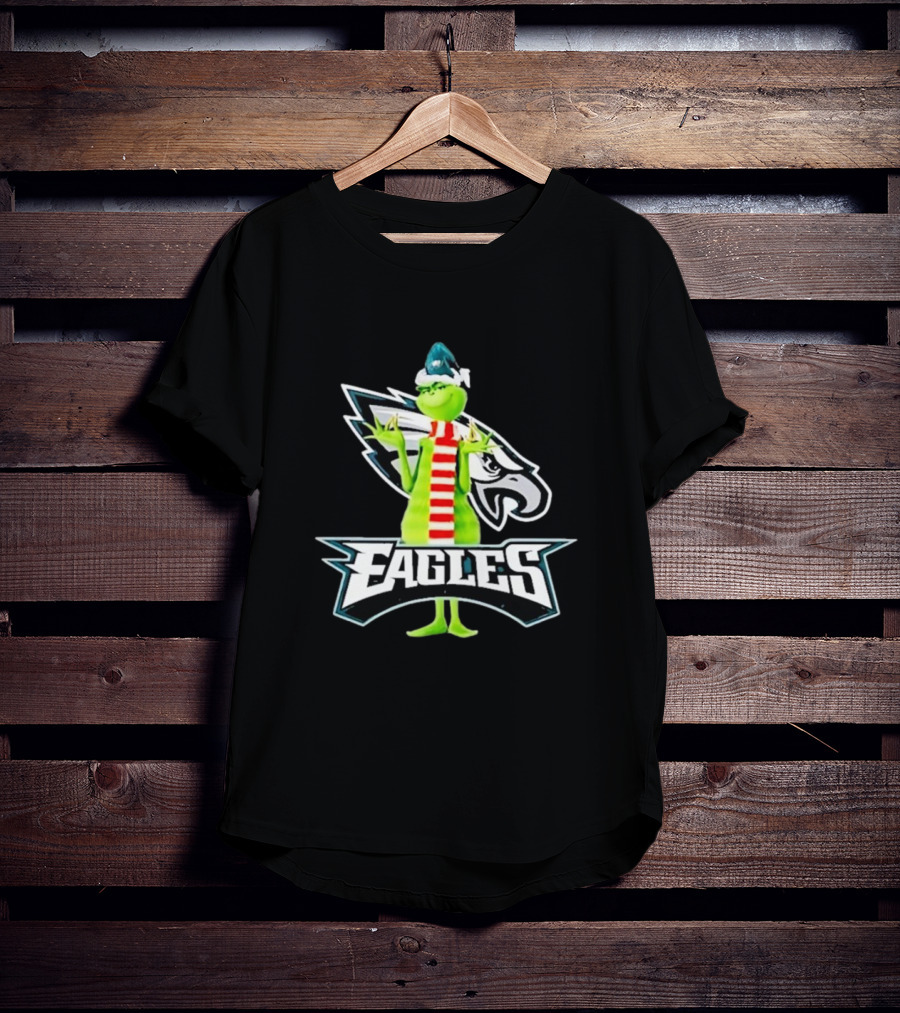 Grinch Philadelphia Eagles NFL Team Logo Combination T-Shirt