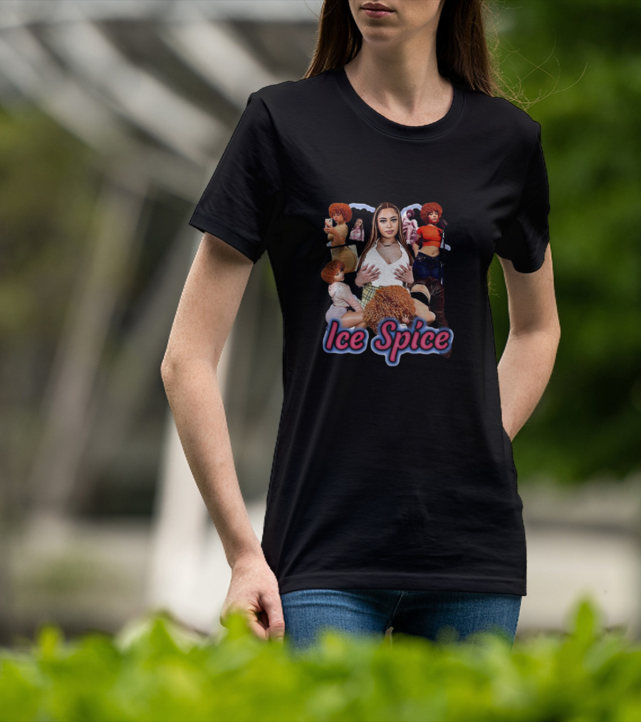 Ice Spice Vintage Hip-Hop Collage Style T-Shirt