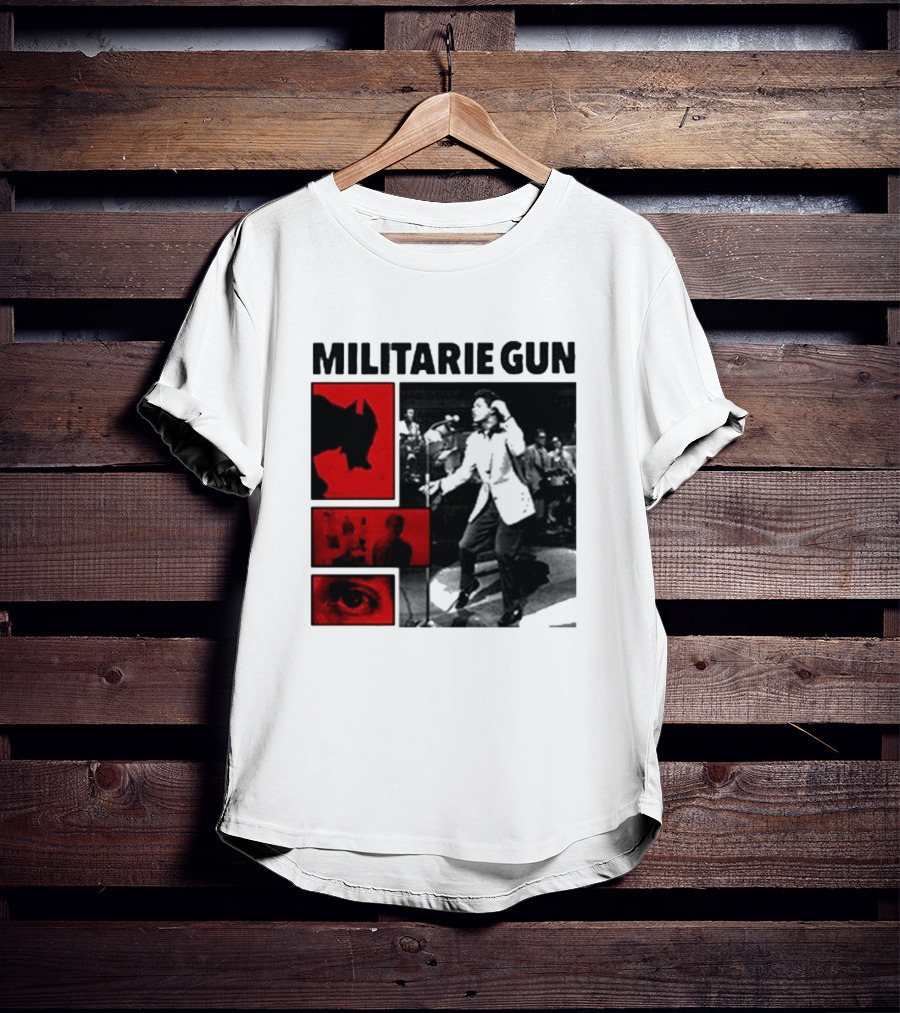 MILITARIE GUN Red Black Collage Performance T-Shirt