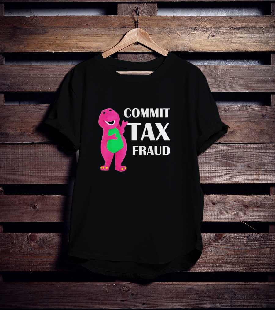 New Limited Commit Tax Fraud Dinosaur T-Shirt